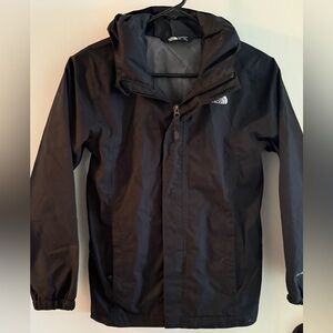 Boys YM rain jacket north face black